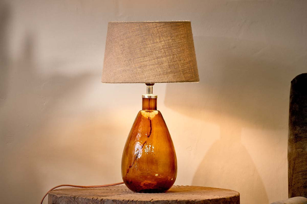 Lampe Baba en verre recyclé - Ambre brûlé - Petite et haute