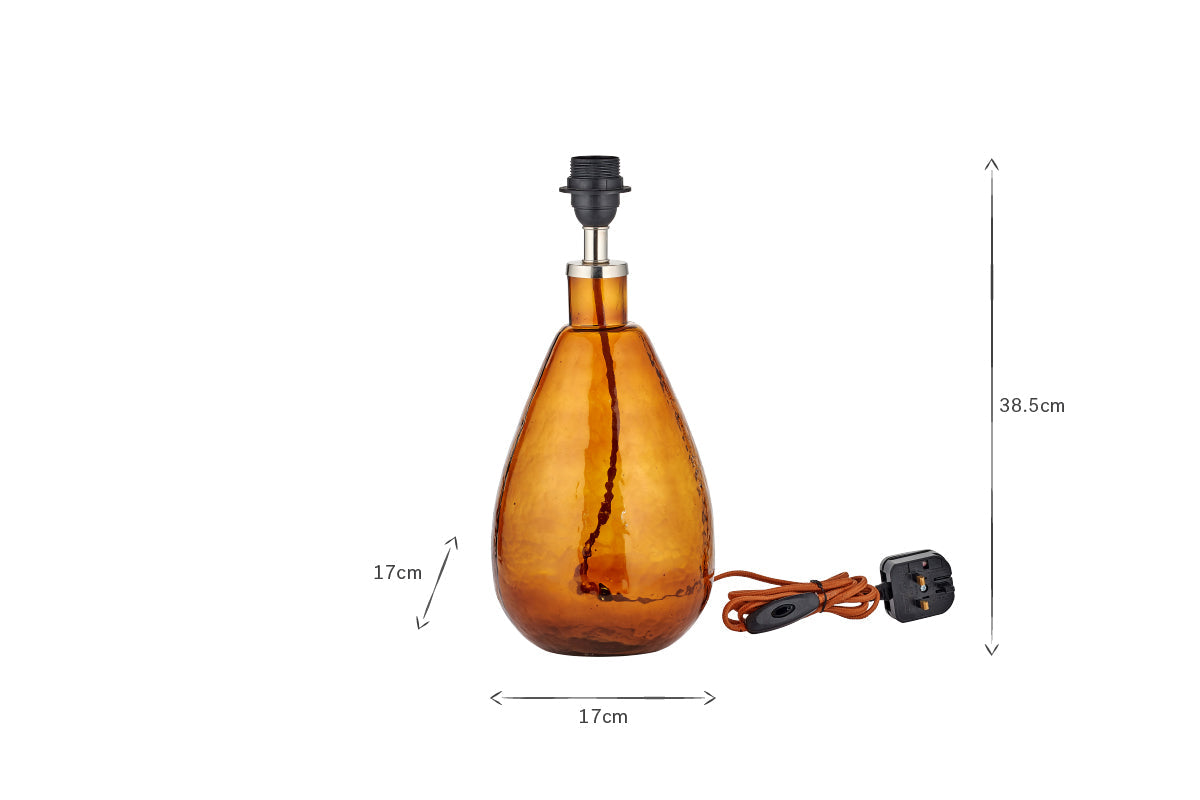 Lampe Baba en verre recyclé - Ambre brûlé - Petite et haute