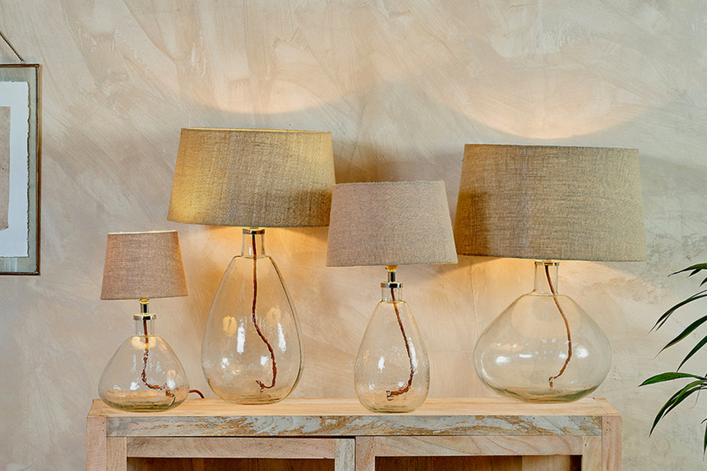 Lampe Baba en verre recyclé - Transparent - Petite et large