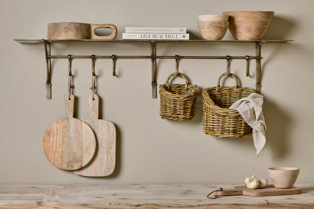 Étagère de rangement en fer Basti - Laiton antique