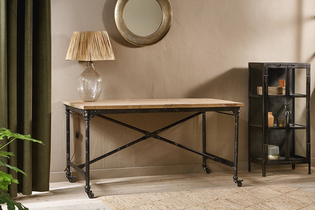 Bureau Benia en fer et bois recyclé
