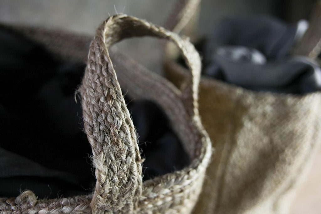 Panier de rangement en chanvre tressé - Naturel