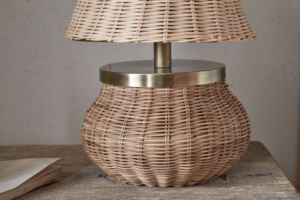 Lampe de table en rotin Cija - Naturel