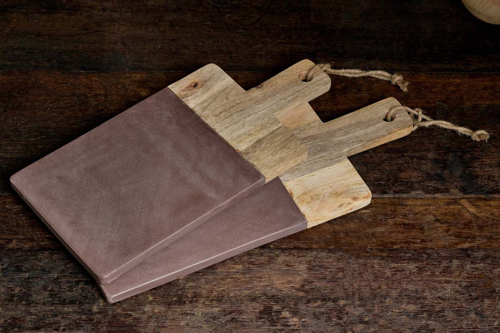 Panneau en bois et pierre de manguier Cassia - Naturel