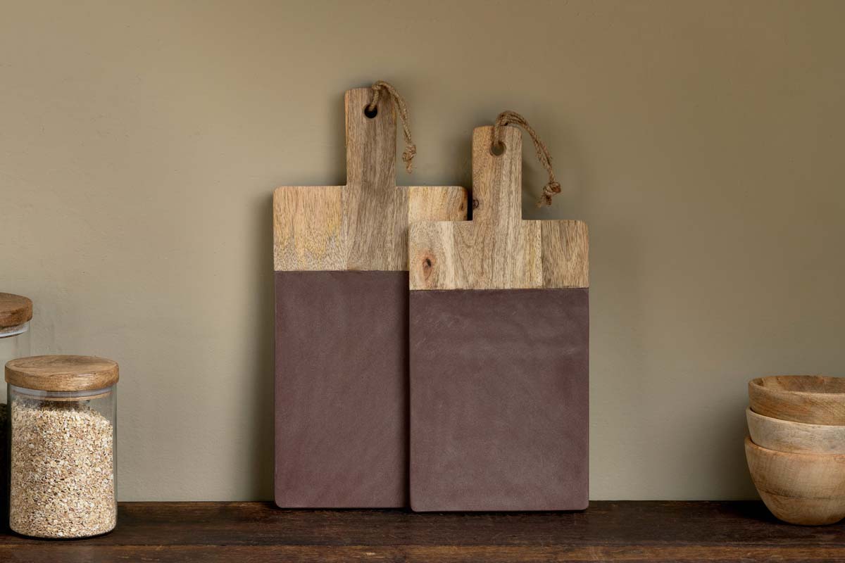 Panneau en bois et pierre de manguier Cassia - Naturel