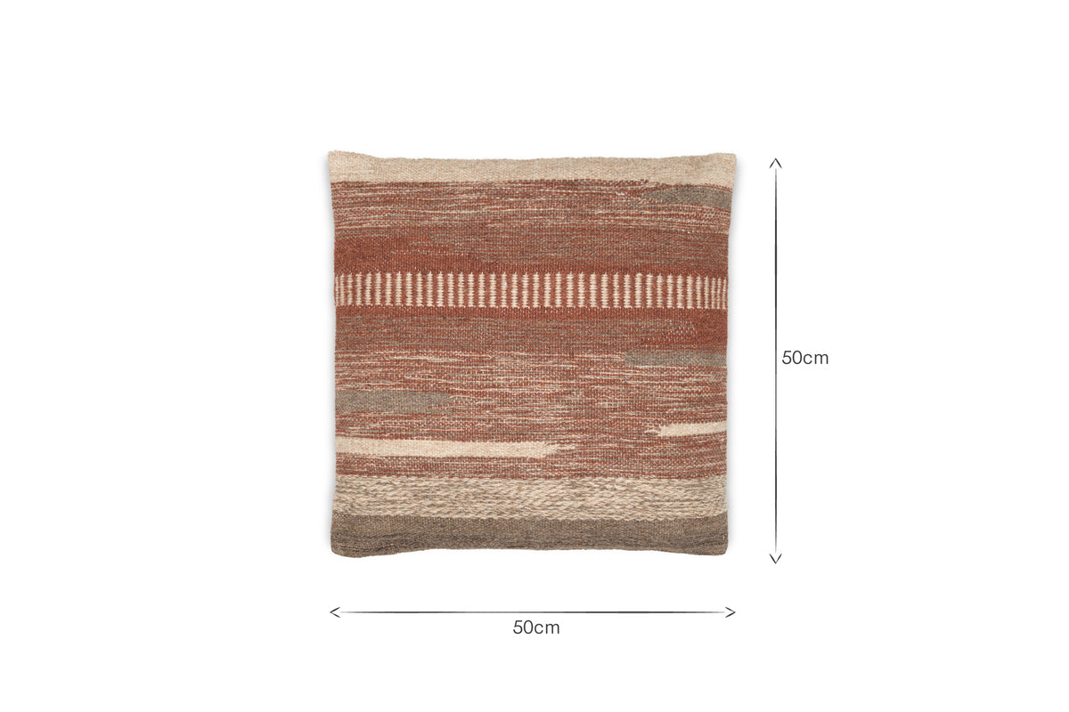 Housse de coussin en laine Aakash - Rouille