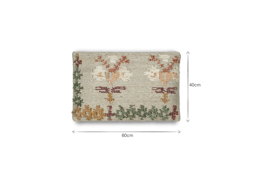 Housse de coussin Dantri en jute et coton - Gris clair