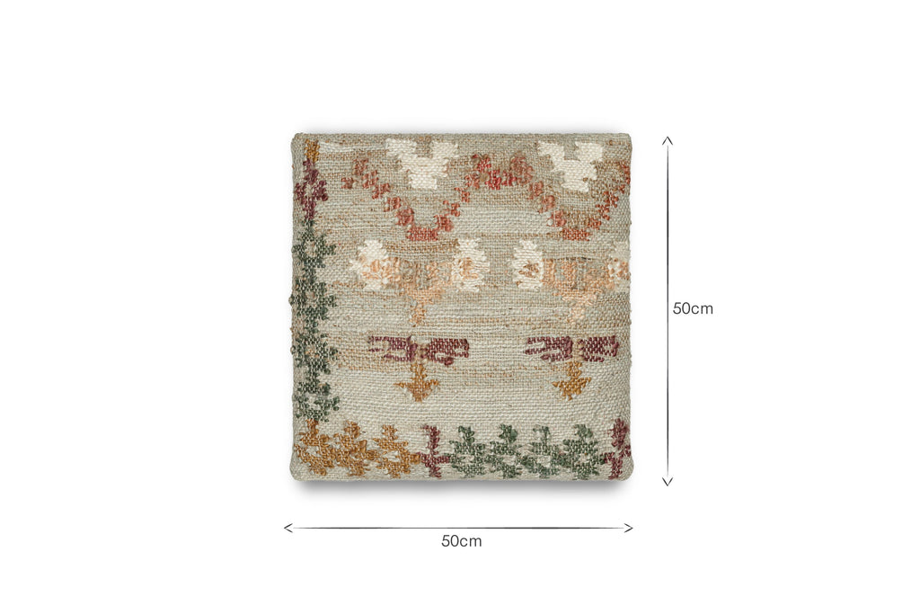 Housse de coussin Dantri en jute et coton - Gris clair