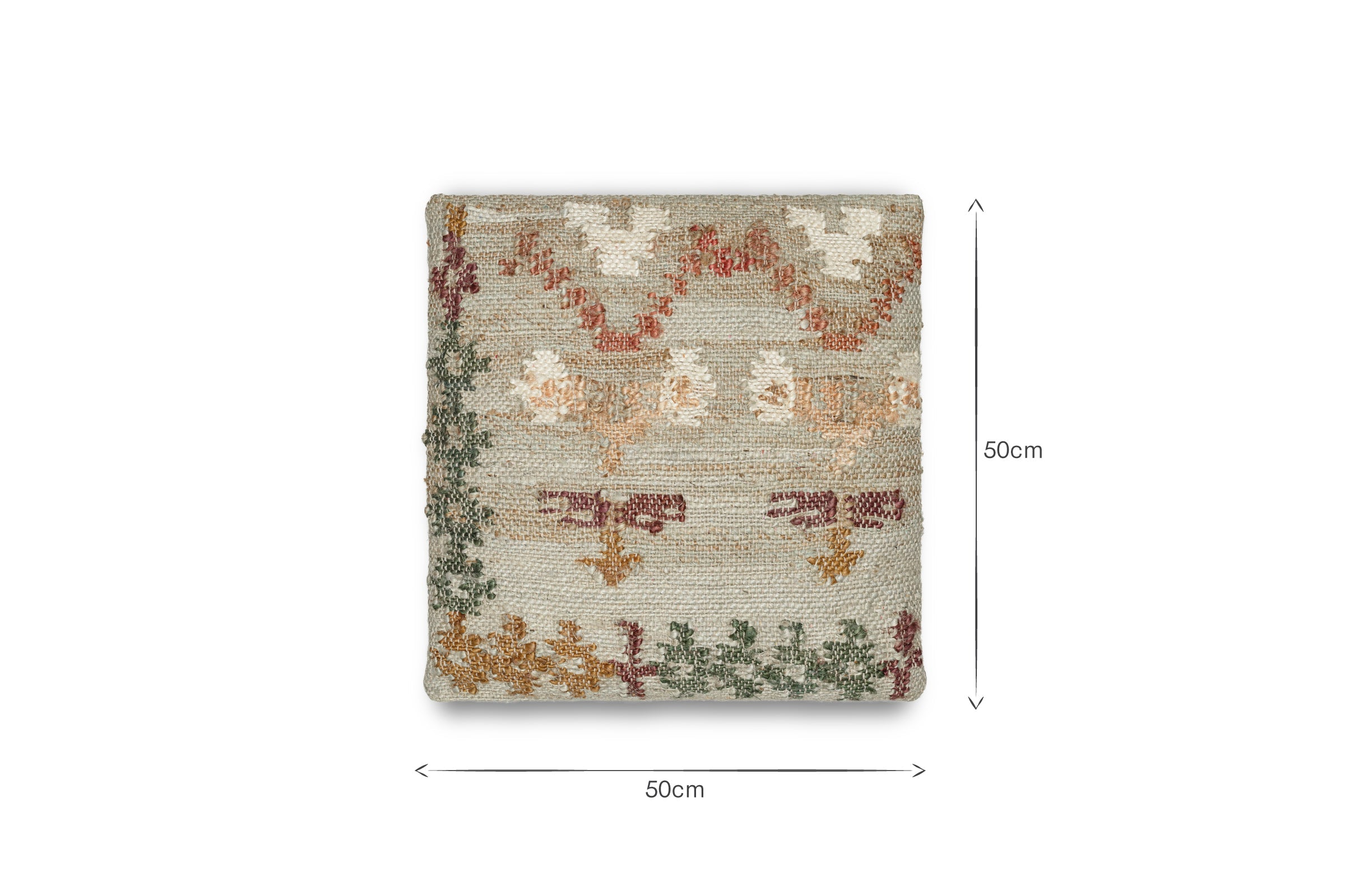 Housse de coussin Dantri en jute et coton - Gris clair