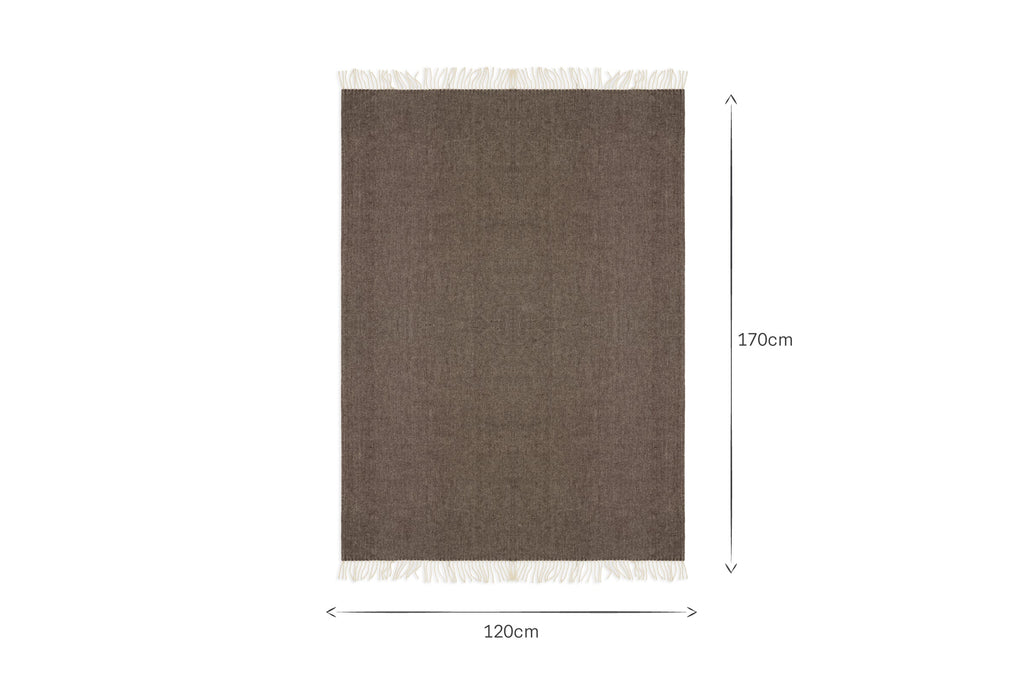 Plaid en laine Dilli - Marron foncé