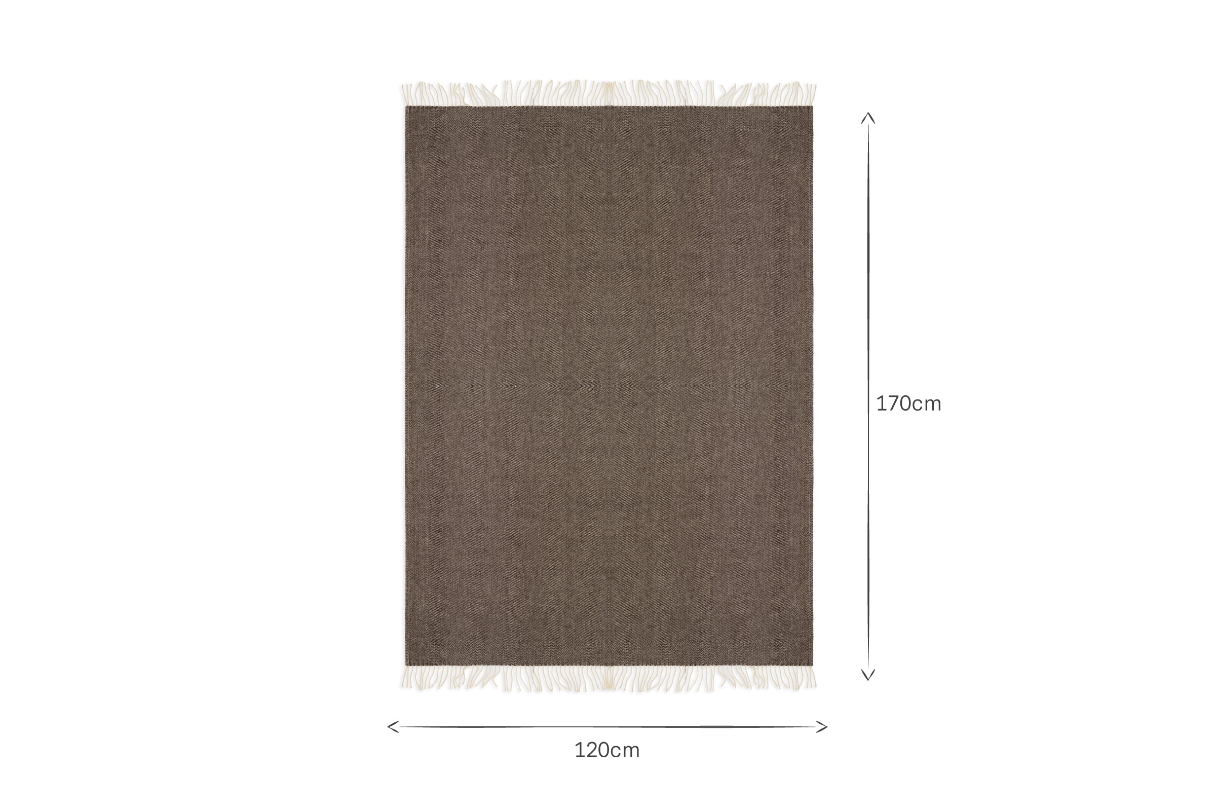 Plaid en laine Dilli - Marron foncé