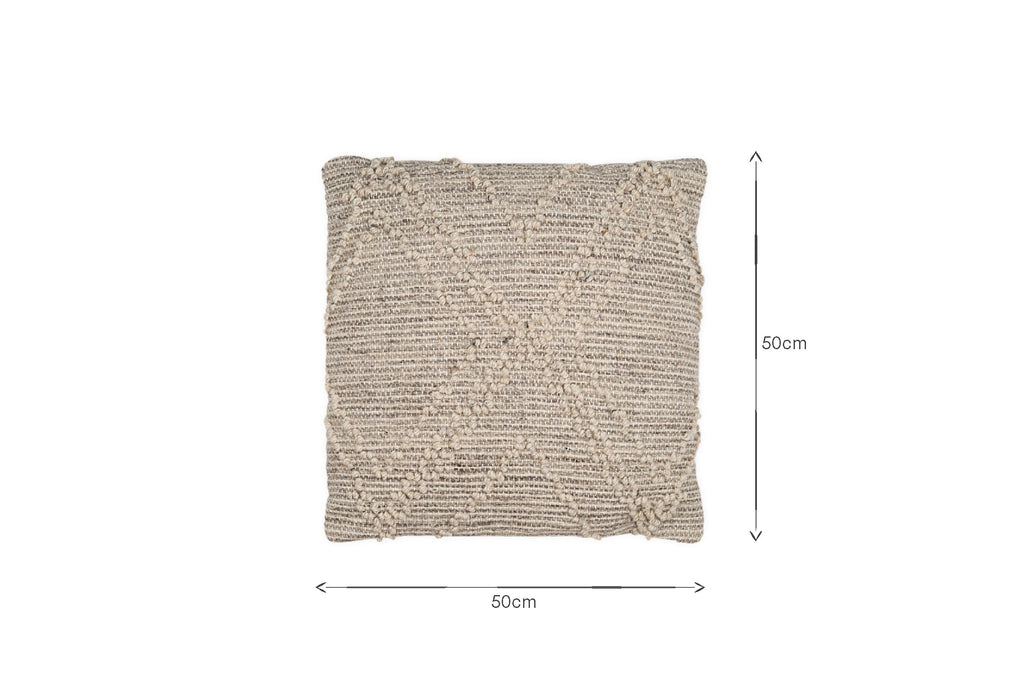 Housse de coussin Juliyet en coton et laine - Naturel