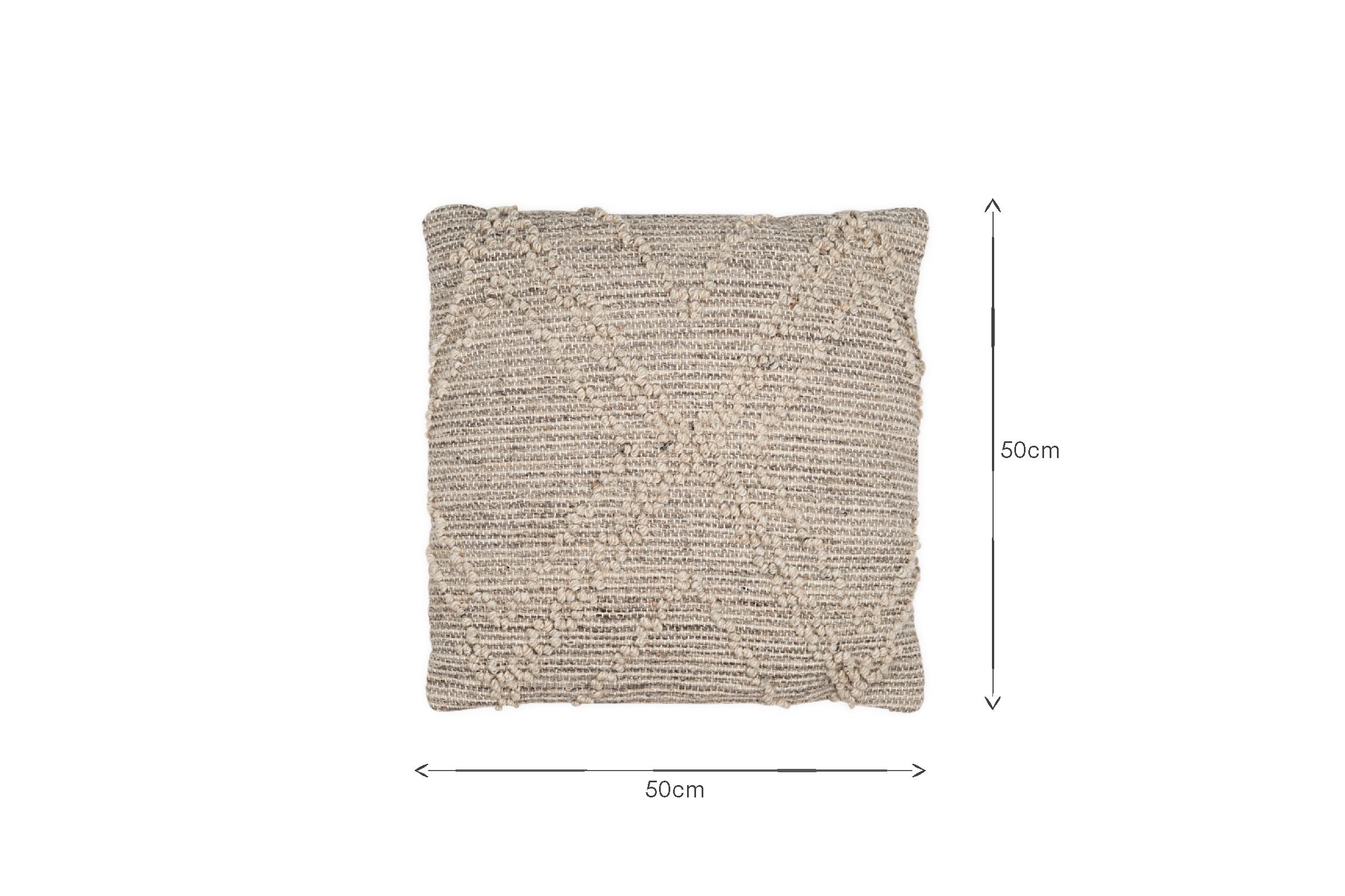 Housse de coussin Juliyet en coton et laine - Naturel