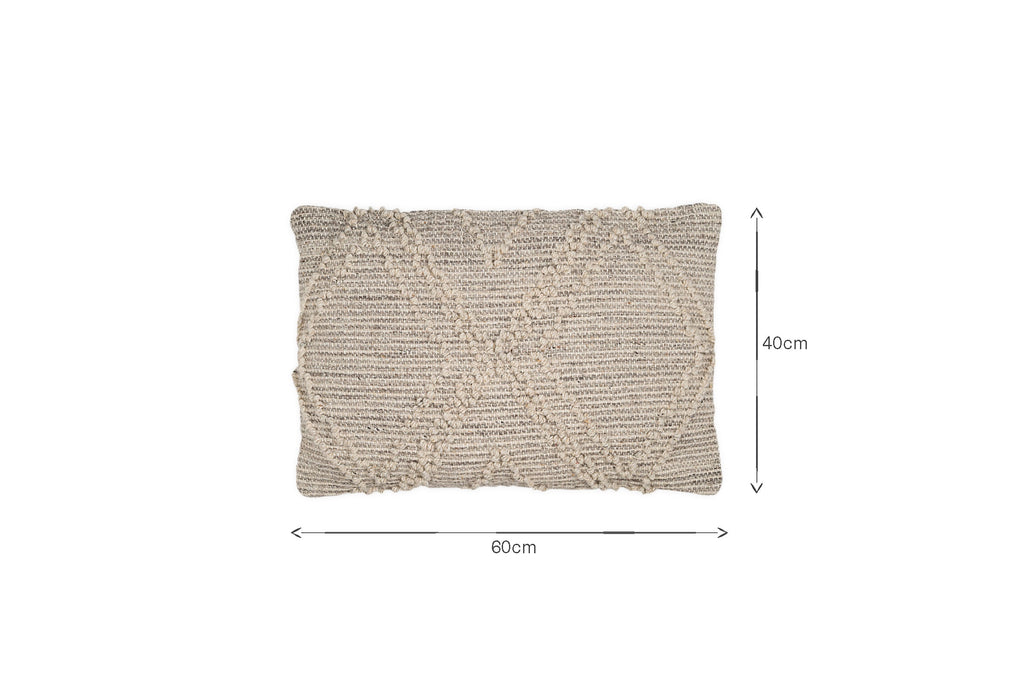 Housse de coussin Juliyet en coton et laine - Naturel