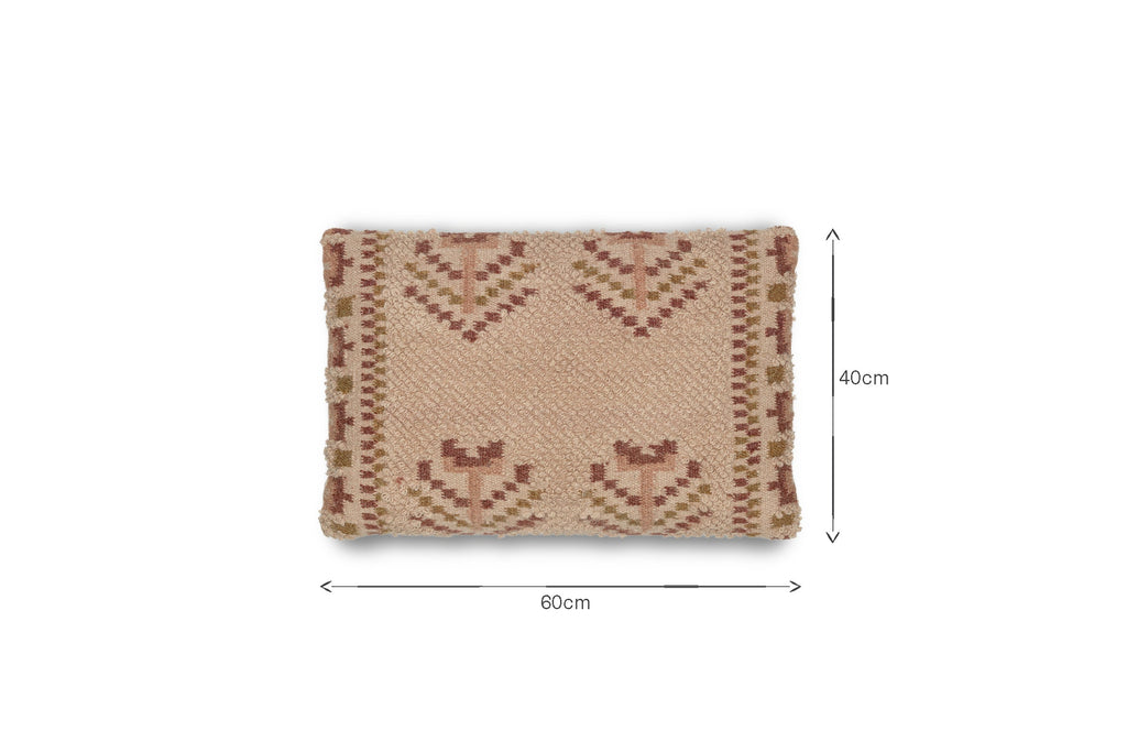 Housse de coussin Kandy en laine et coton - Rose poudré