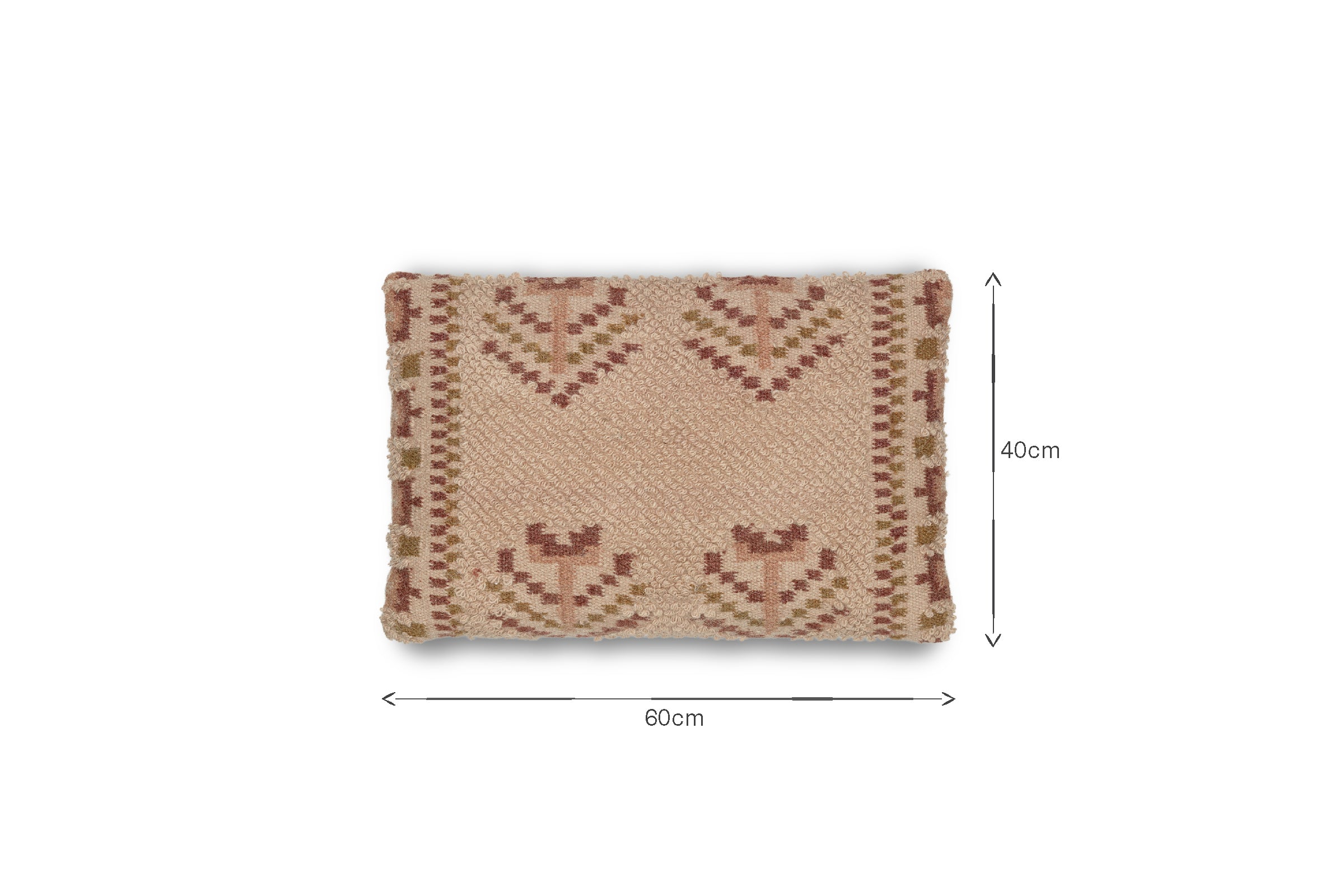 Housse de coussin Kandy en laine et coton - Rose poudré