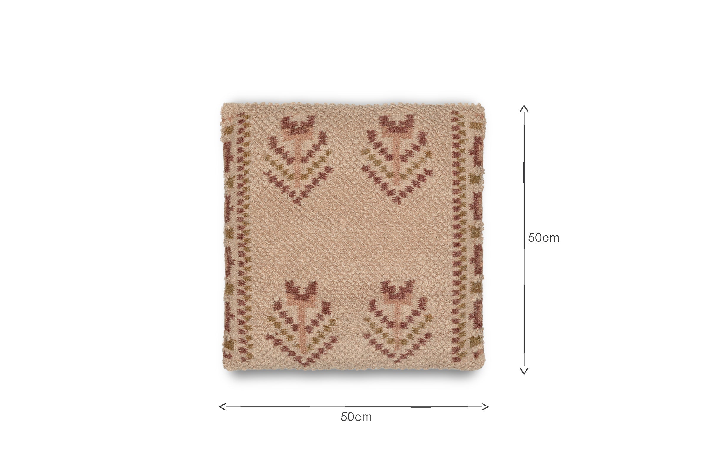 Housse de coussin Kandy en laine et coton - Rose poudré