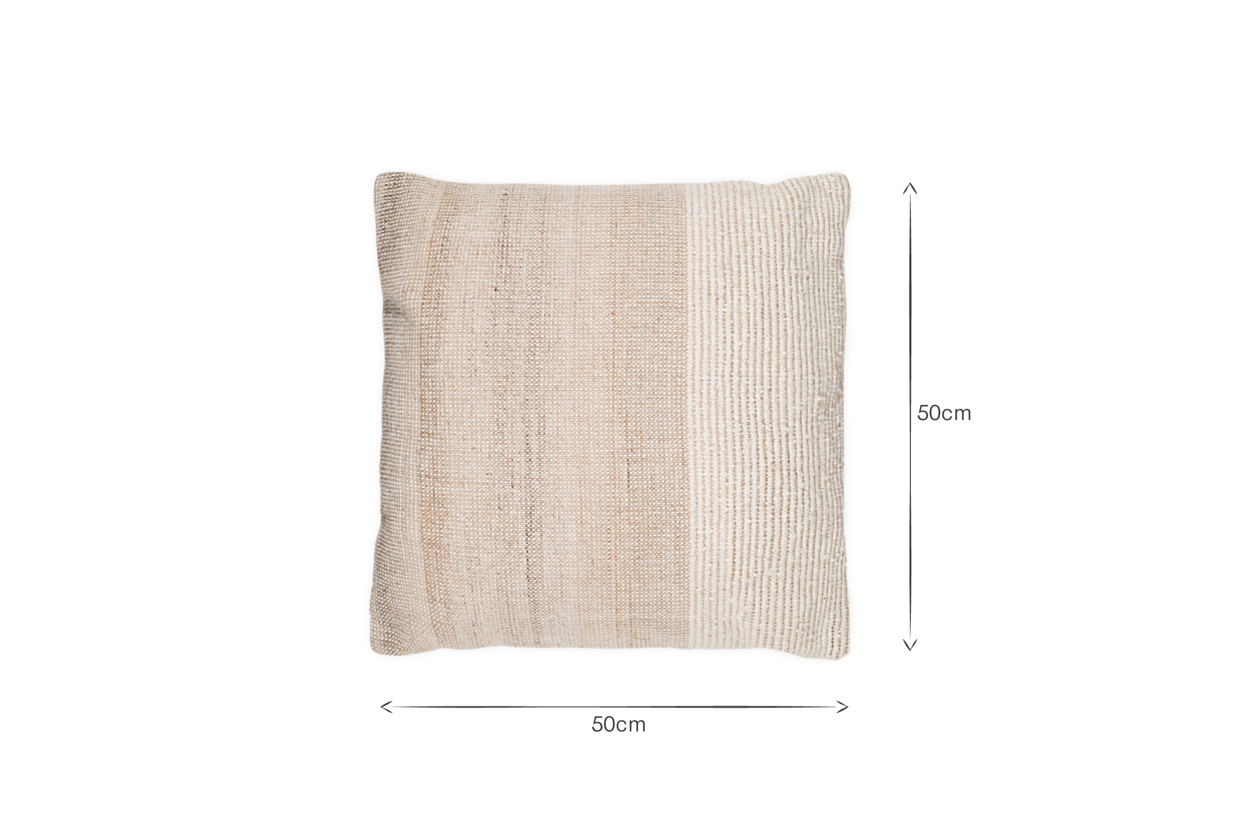 Housse de coussin Karaya en coton et laine - Naturel