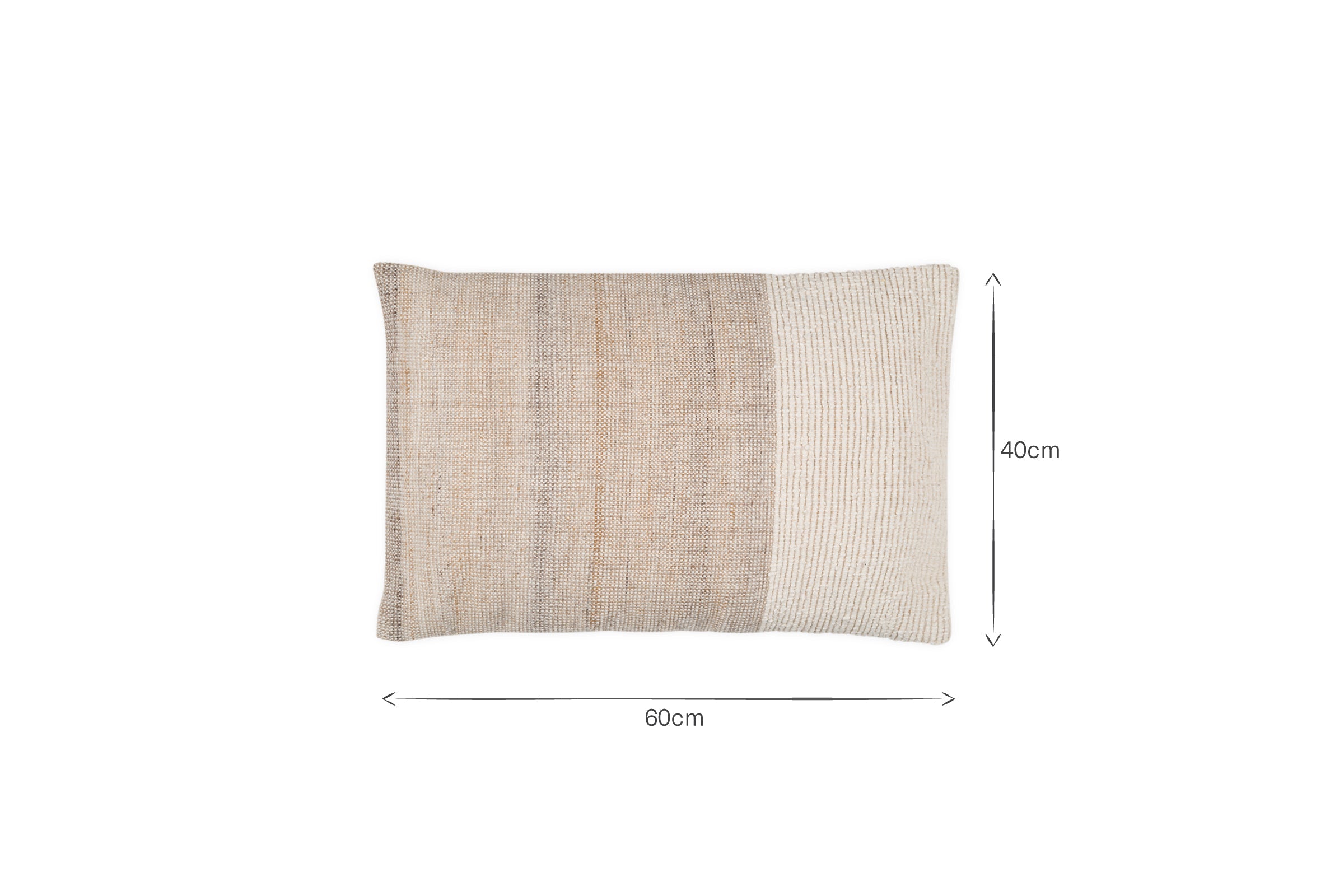 Housse de coussin Karaya en coton et laine - Naturel