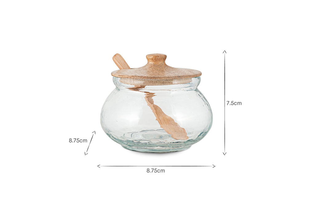 Pot de rangement rond Kali - Naturel et transparent