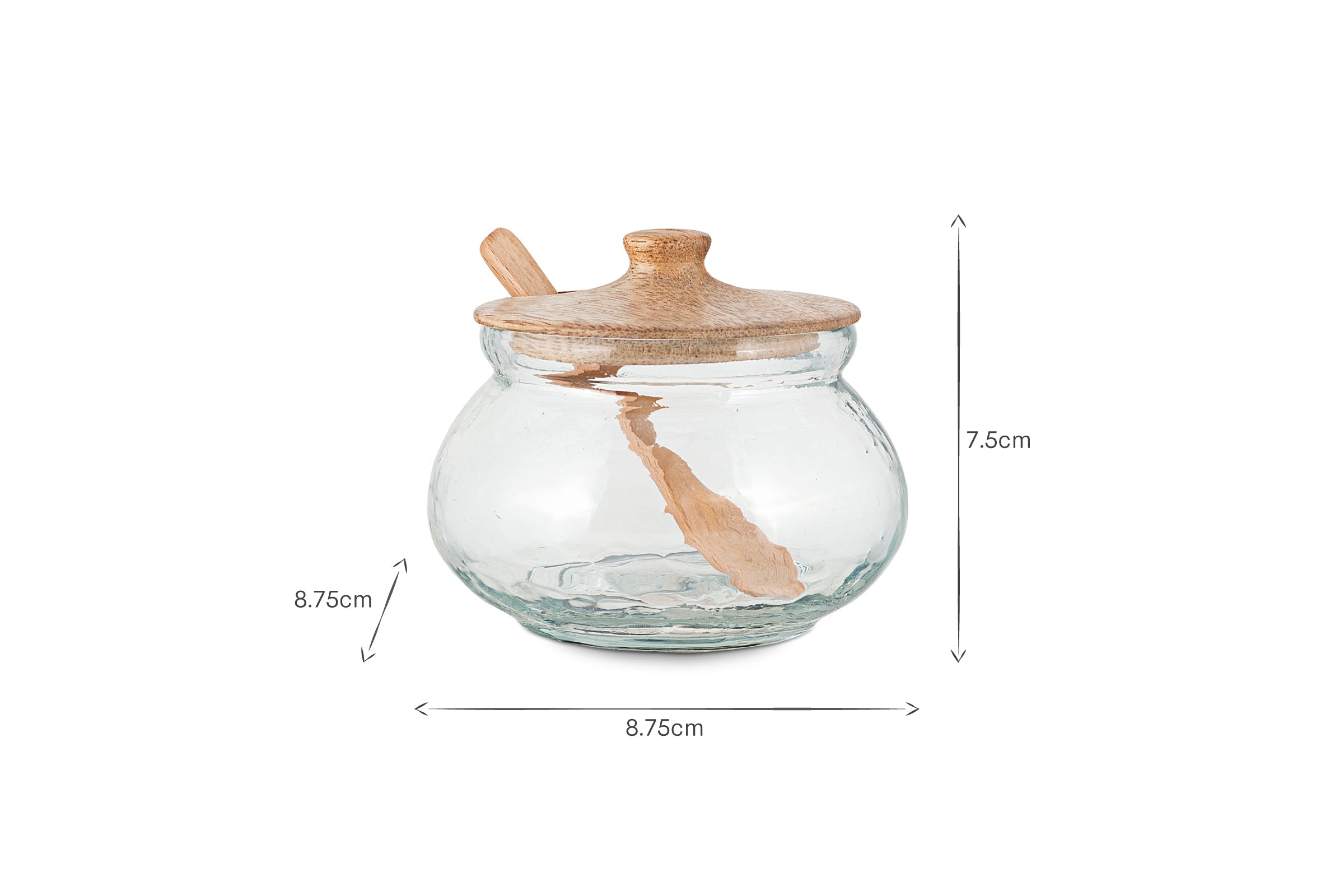 Pot de rangement rond Kali - Naturel et transparent