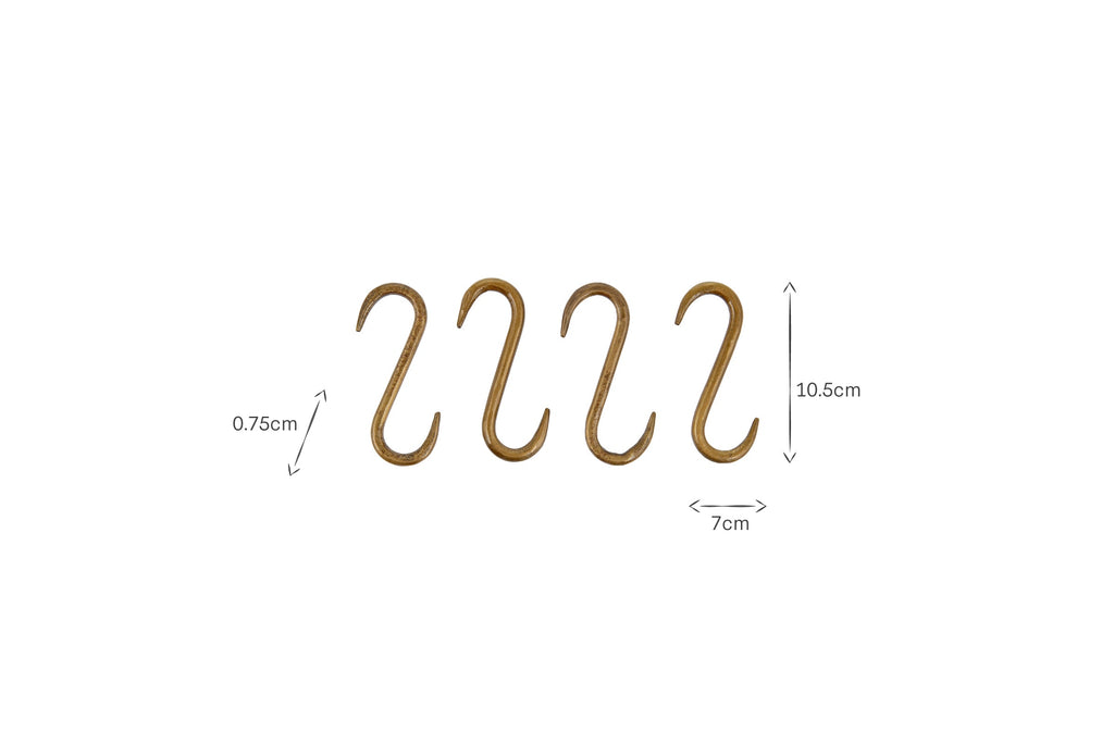 Crochets en S Laila Iron - Laiton - (Lot de 4)