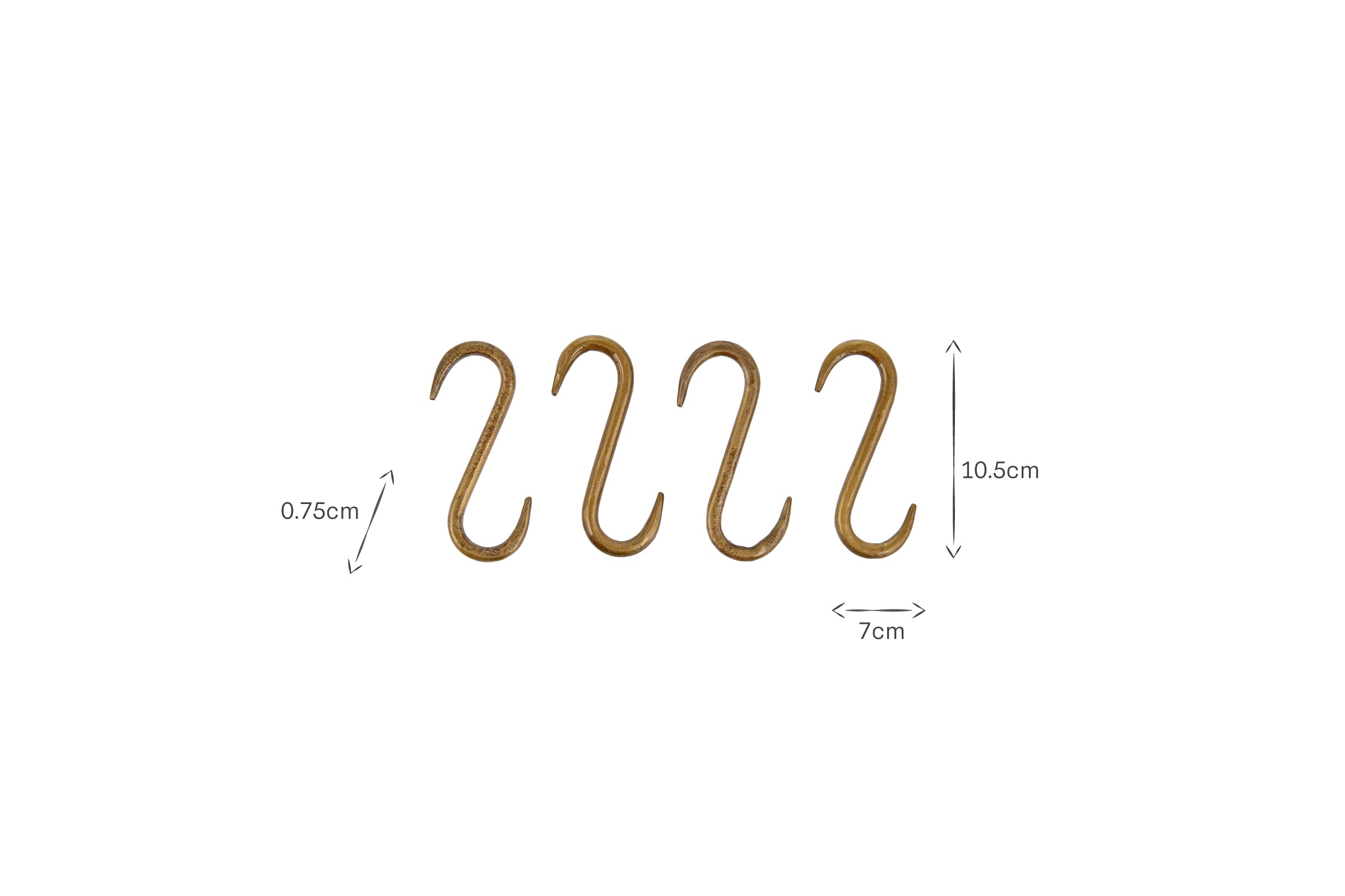 Crochets en S Laila Iron - Laiton - (Lot de 4)