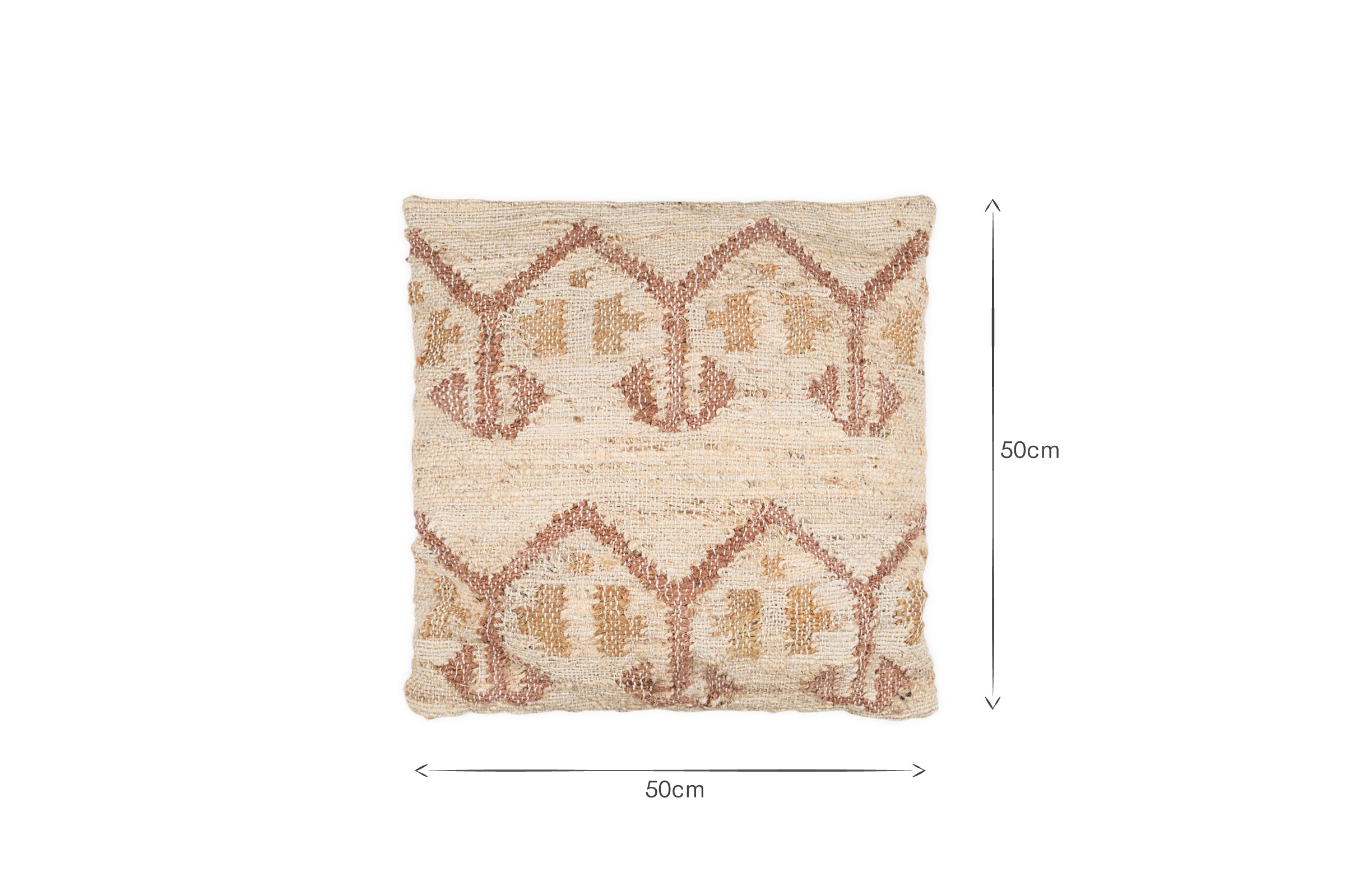 Housse de Coussin Nuvali en Coton et Jute - Rouille