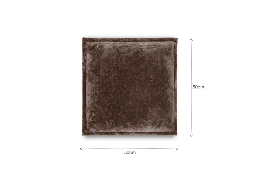 Housse de coussin Renwal en velours et lin - Marron