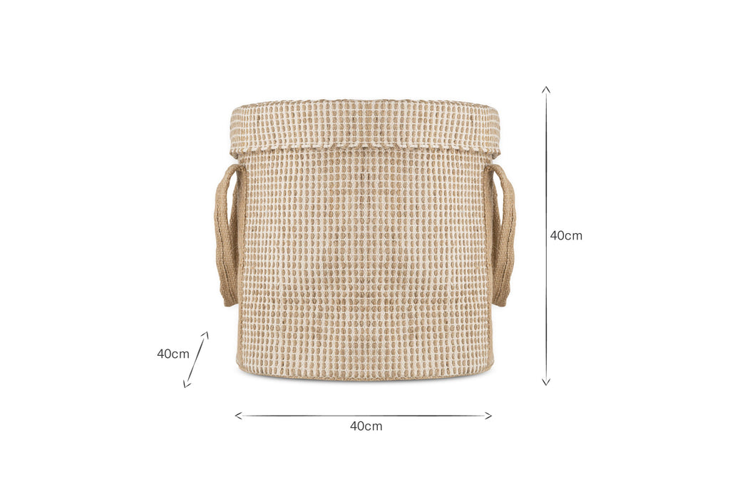 Panier à Linge Rohia - Naturel &amp; Crème
