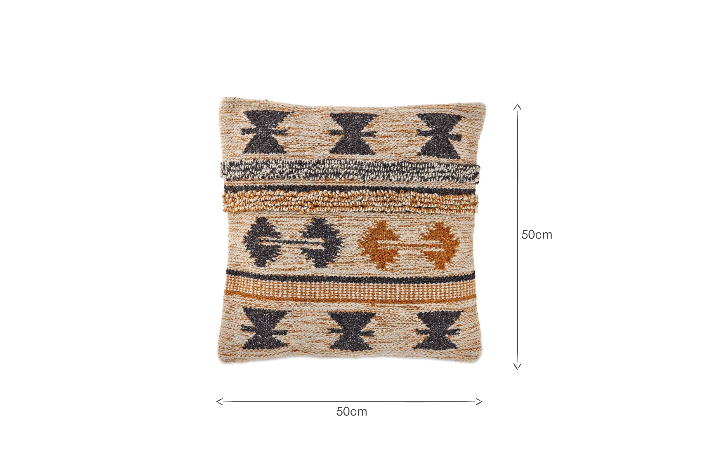 Housse de coussin Tussi Ami - Moutarde et gris