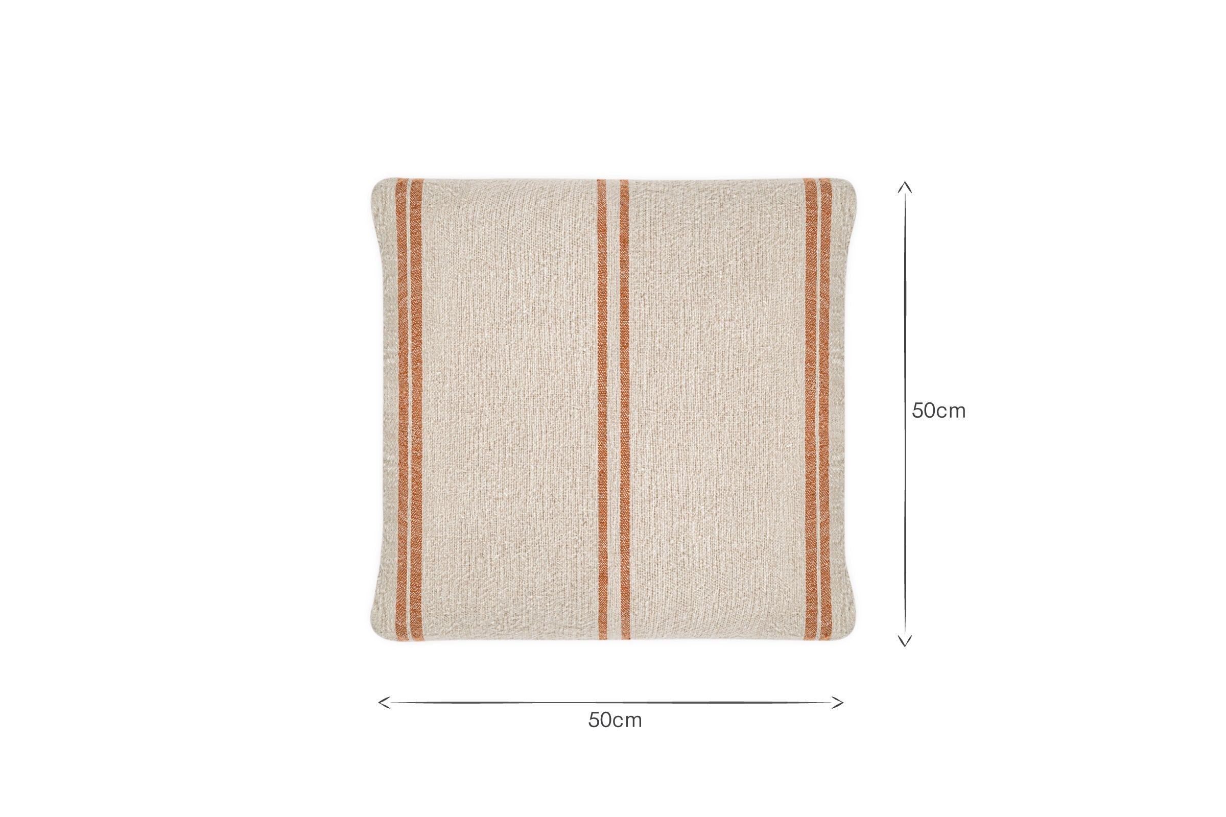 Housse de coussin à rayures en lin Tajana - Rouille