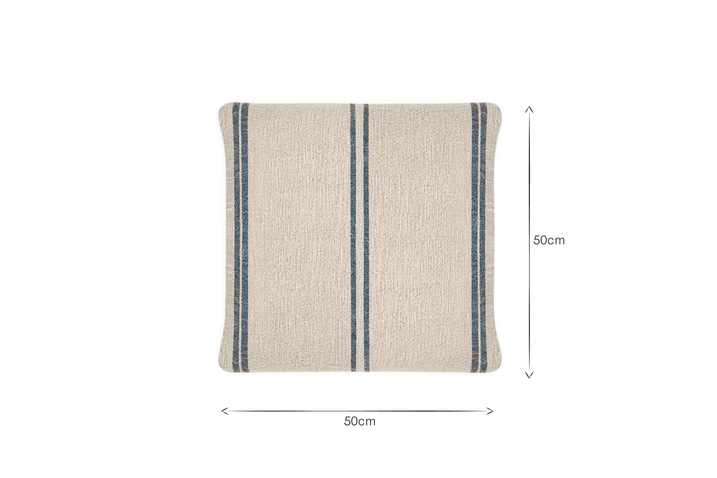 Housse de coussin à rayures en lin Tendali - Bleu marine