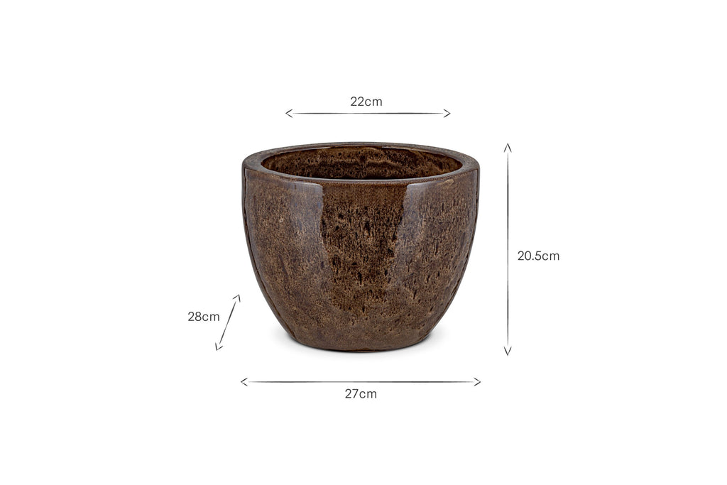 Pot de fleurs en terre cuite Dunai - Marron