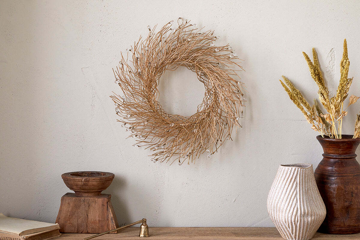 Couronne de gouttes en verre Danvi - Laiton et transparent