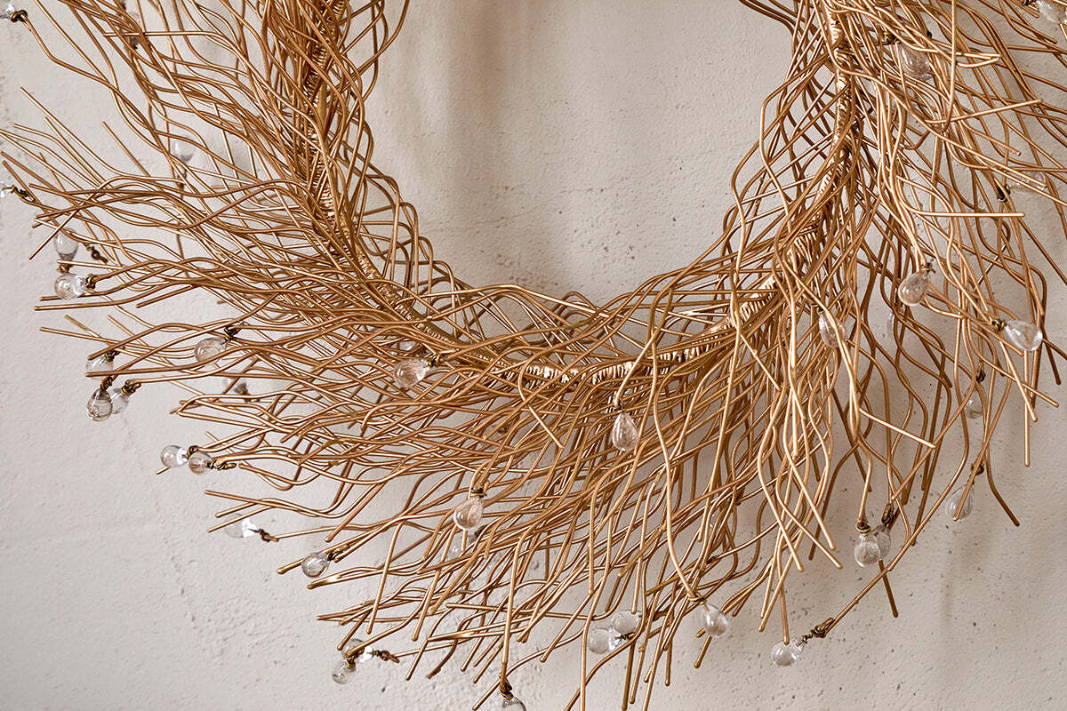 Couronne de gouttes en verre Danvi - Laiton et transparent