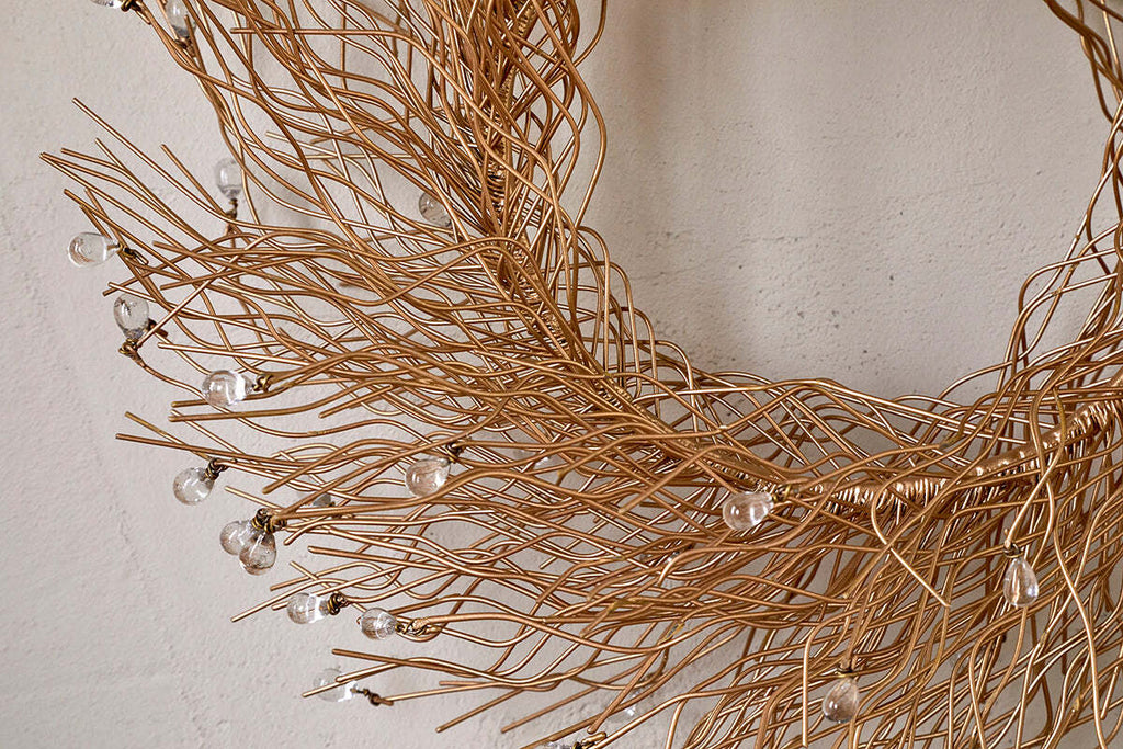 Couronne de gouttes en verre Danvi - Laiton et transparent