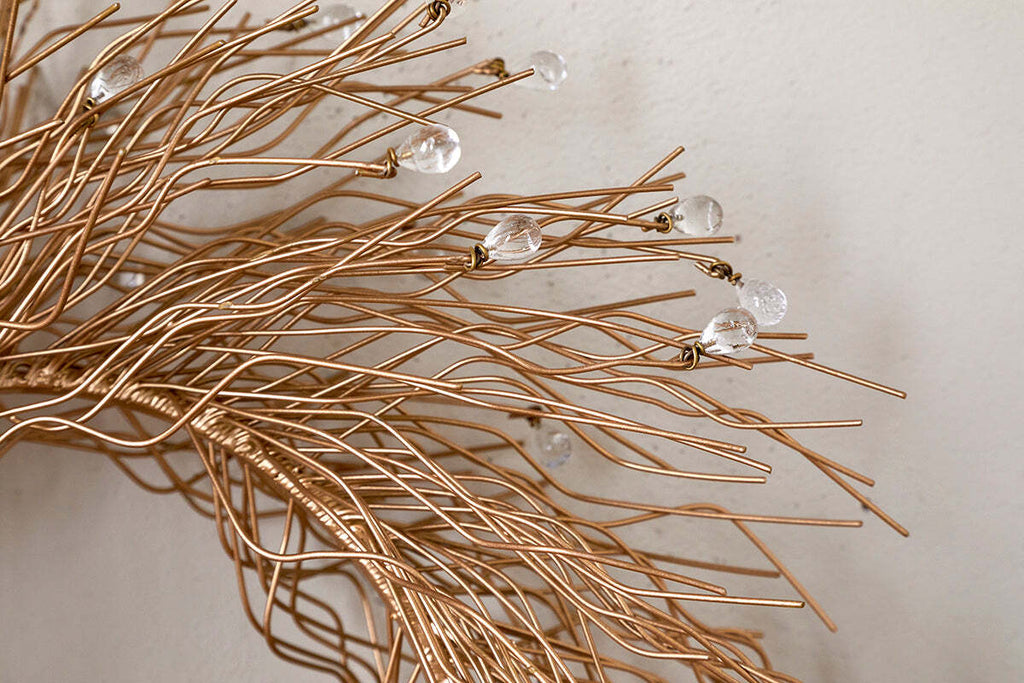 Couronne de gouttes en verre Danvi - Laiton et transparent