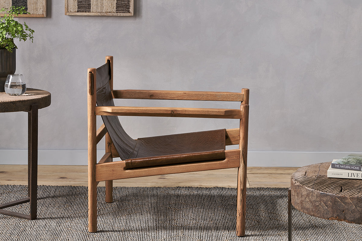 Fauteuil en cuir Dalibar - Beige