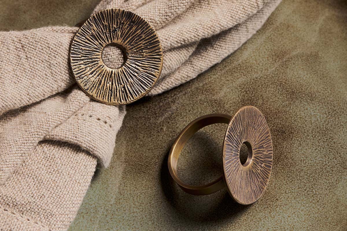 Ronds de serviette Dankuni - Laiton antique (Lot de 4)