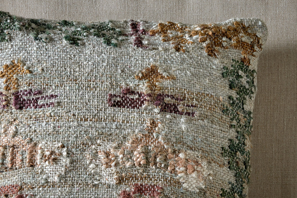 Housse de coussin Dantri en jute et coton - Gris clair