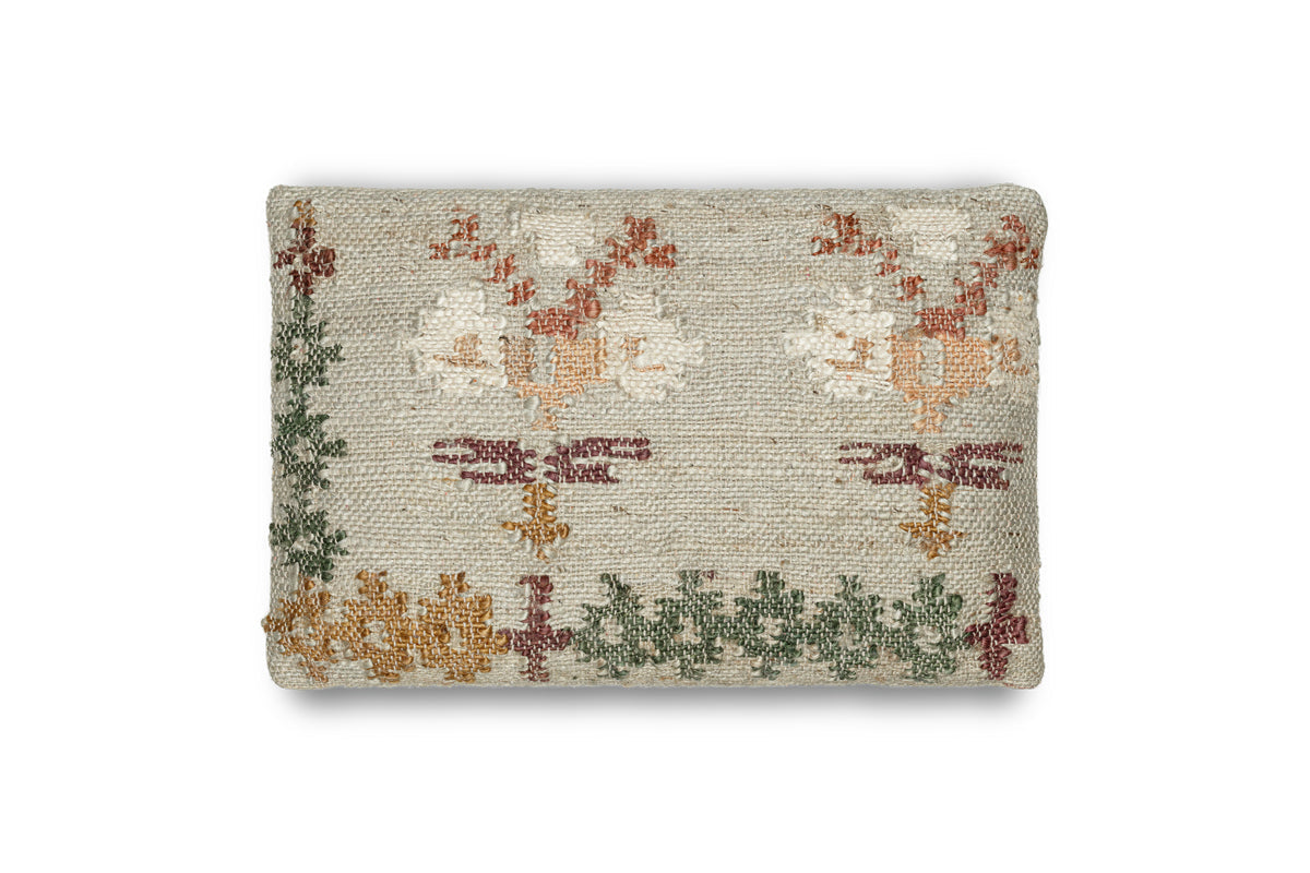 Housse de coussin Dantri en jute et coton - Gris clair