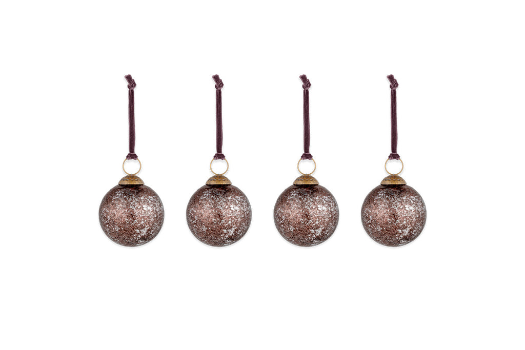 Boules de Noël Darya - Bourgogne antique - (Lot de 4)