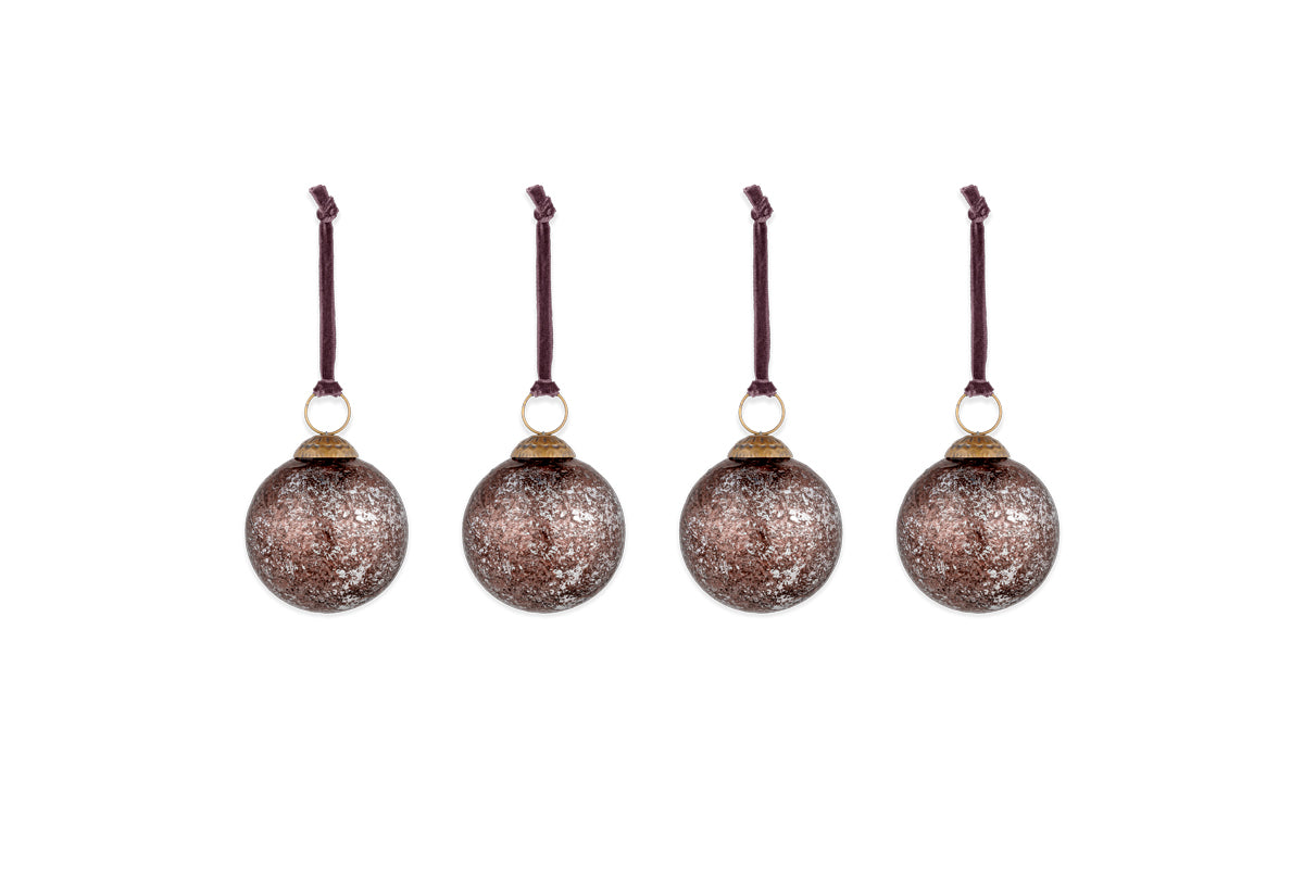 Boules de Noël Darya - Bourgogne antique - (Lot de 4)
