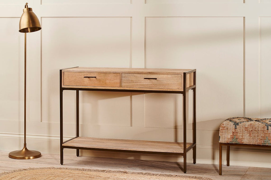 Table console en bois de manguier Dasai