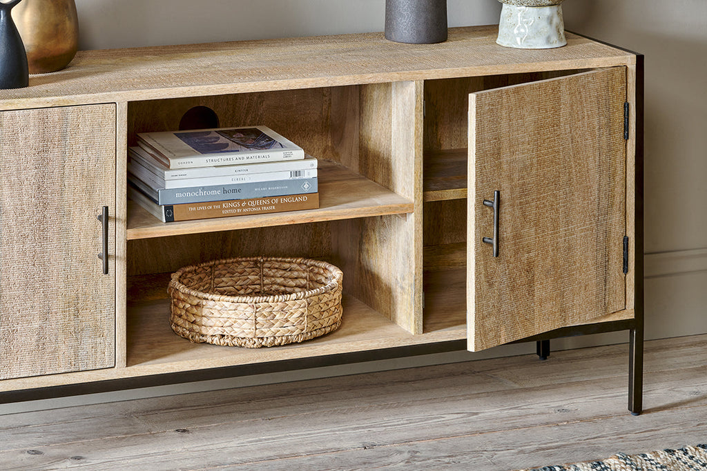 Unité multimédia en bois de manguier Dasai