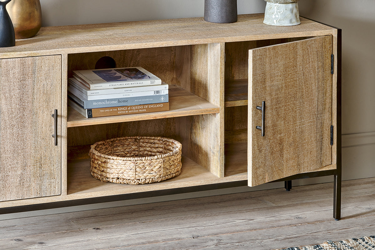 Unité multimédia en bois de manguier Dasai