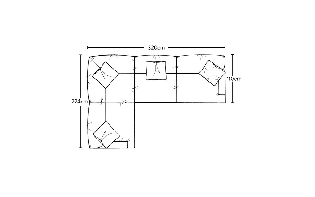Canapé d'angle gauche Deni Grand - Lin Brera Naturel