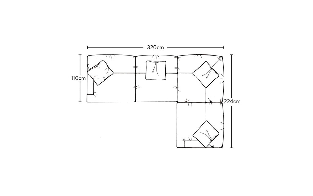 Canapé d'angle droit Deni Grand - Lin Brera Naturel