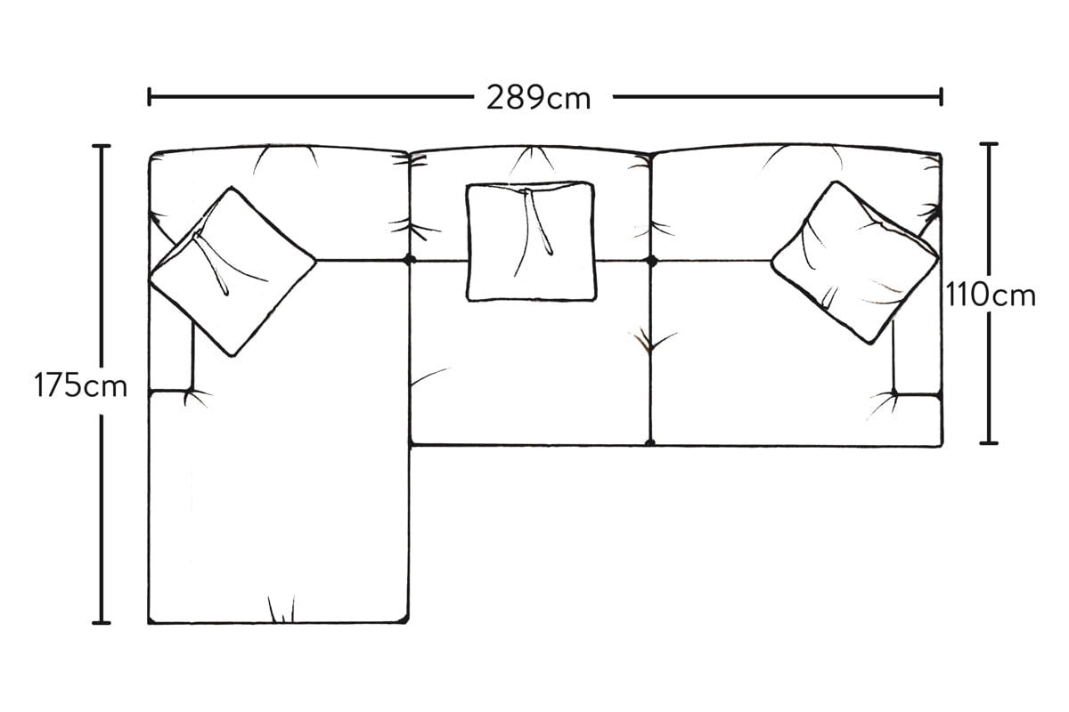 Canapé méridienne gauche Deni Large - Lin Brera Naturel